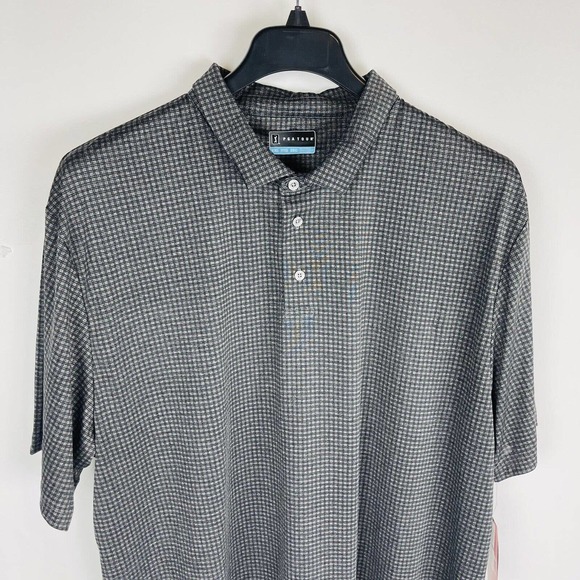 New PGA TOUR Mens Sz XXL Grey Checkered Polo Shirt Stretch NWT - Picture 3 of 8